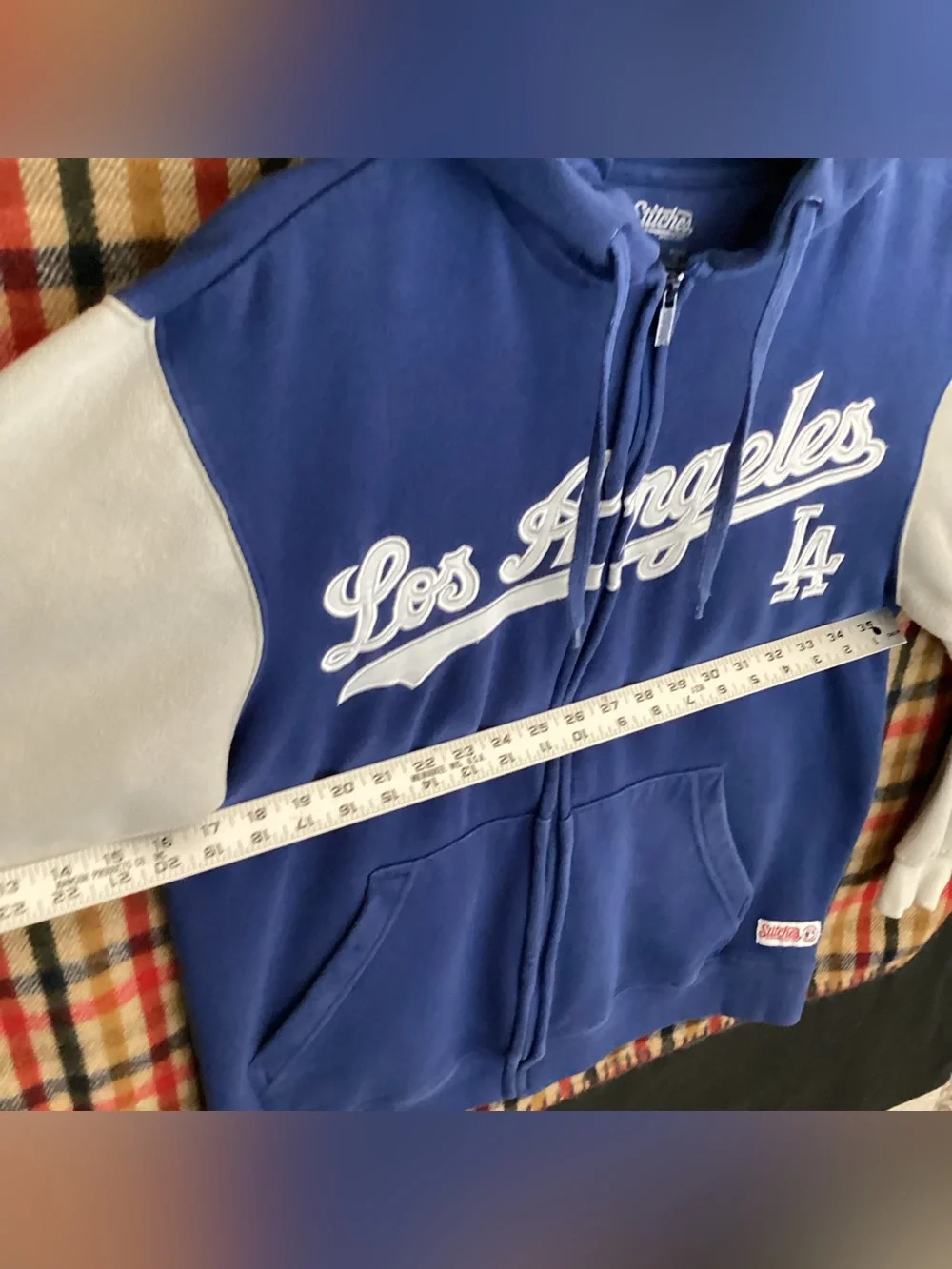 Stitches x Los Angeles dodgers zip up hoodie sweatshirt